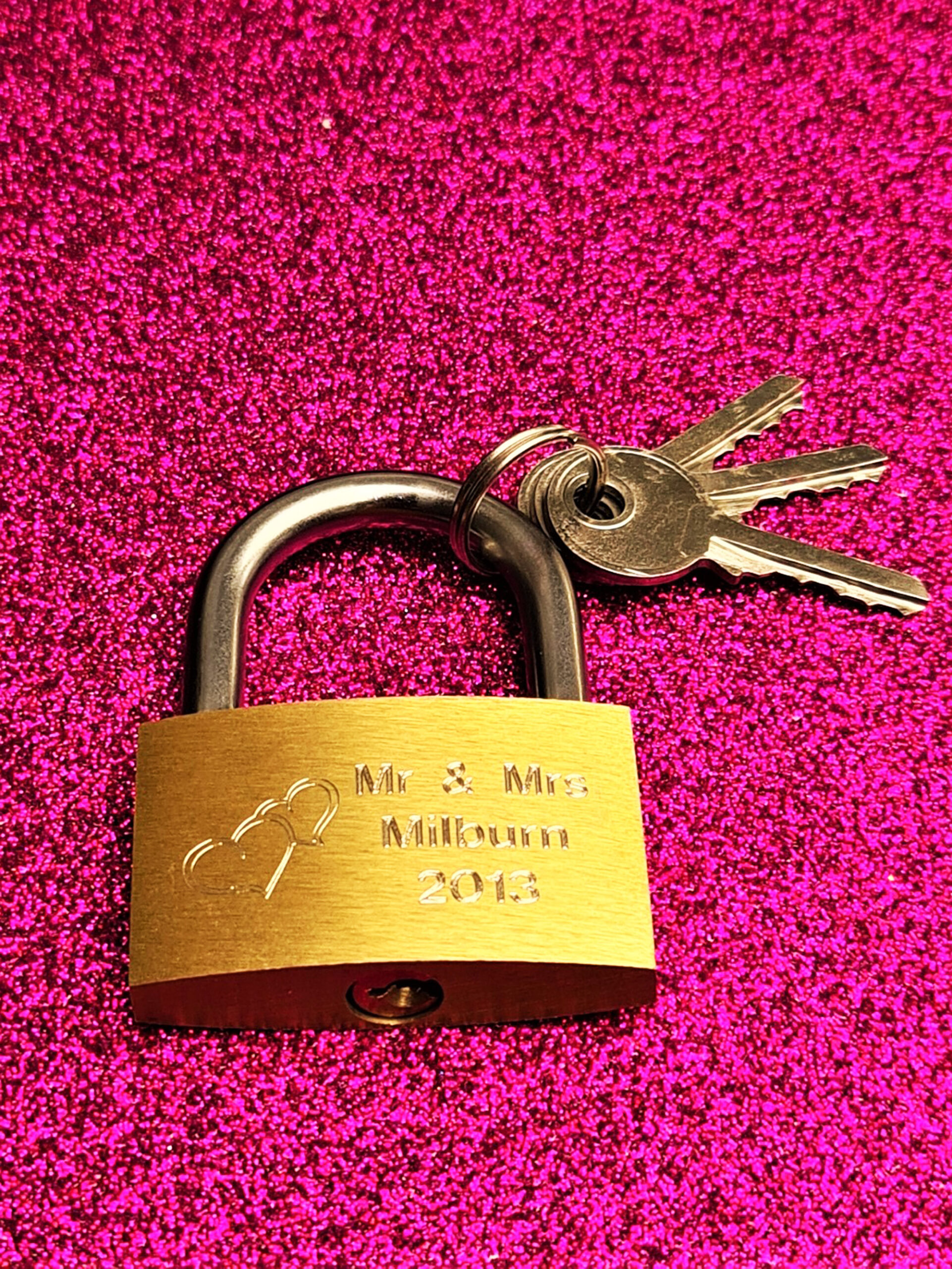 Present Love Lock Personalised Engraved Padlock Comes in Free Gift Box Wedding Annivesary Gift 