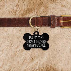 Engraved Bone Shaped Dog Tag