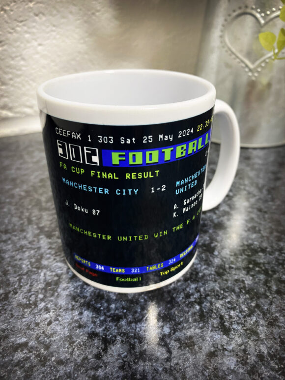 ANY GAME PERSONALISED Custom Ceefax Football Fan Teletext Tea Coffee Mug Gift - Image 5