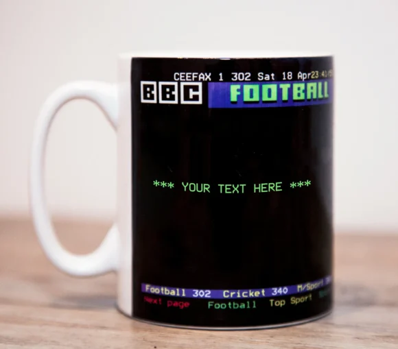 ANY GAME PERSONALISED Custom Ceefax Football Fan Teletext Tea Coffee Mug Gift - Image 3
