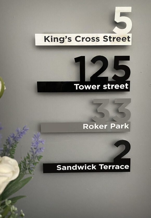 Personalised Acrylic Door Sign with House Number and Street Name - Image 7