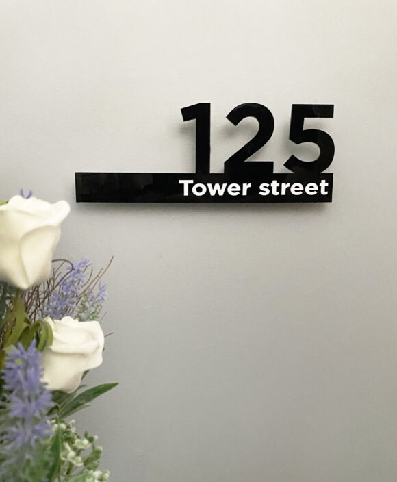 Personalised Acrylic Door Sign with House Number and Street Name - Image 4