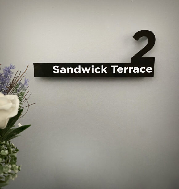 Personalised Acrylic Door Sign with House Number and Street Name - Image 2
