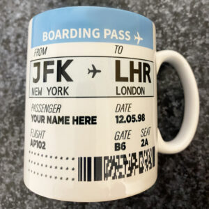 NEW Personalised Holiday Airline Boarding Pass mug