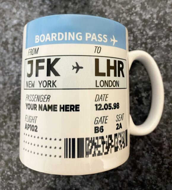 NEW Personalised Holiday Airline Boarding Pass mug