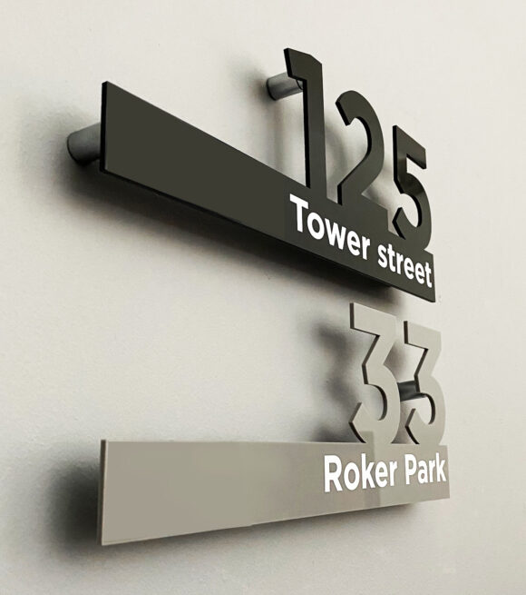 Personalised Acrylic Door Sign with House Number and Street Name